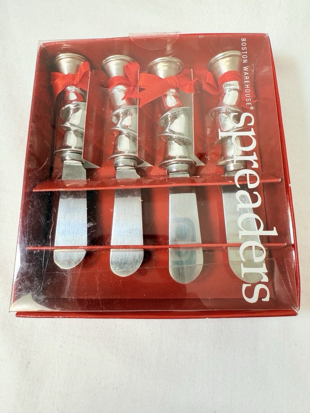 Boston Warehouse Silver Bells Spreaders Set Of 4